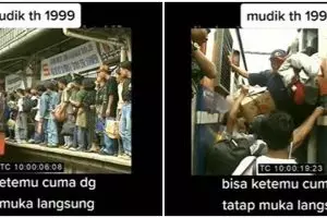 Viral suasana mudik 1999, berdesakan naik kendaraan umum