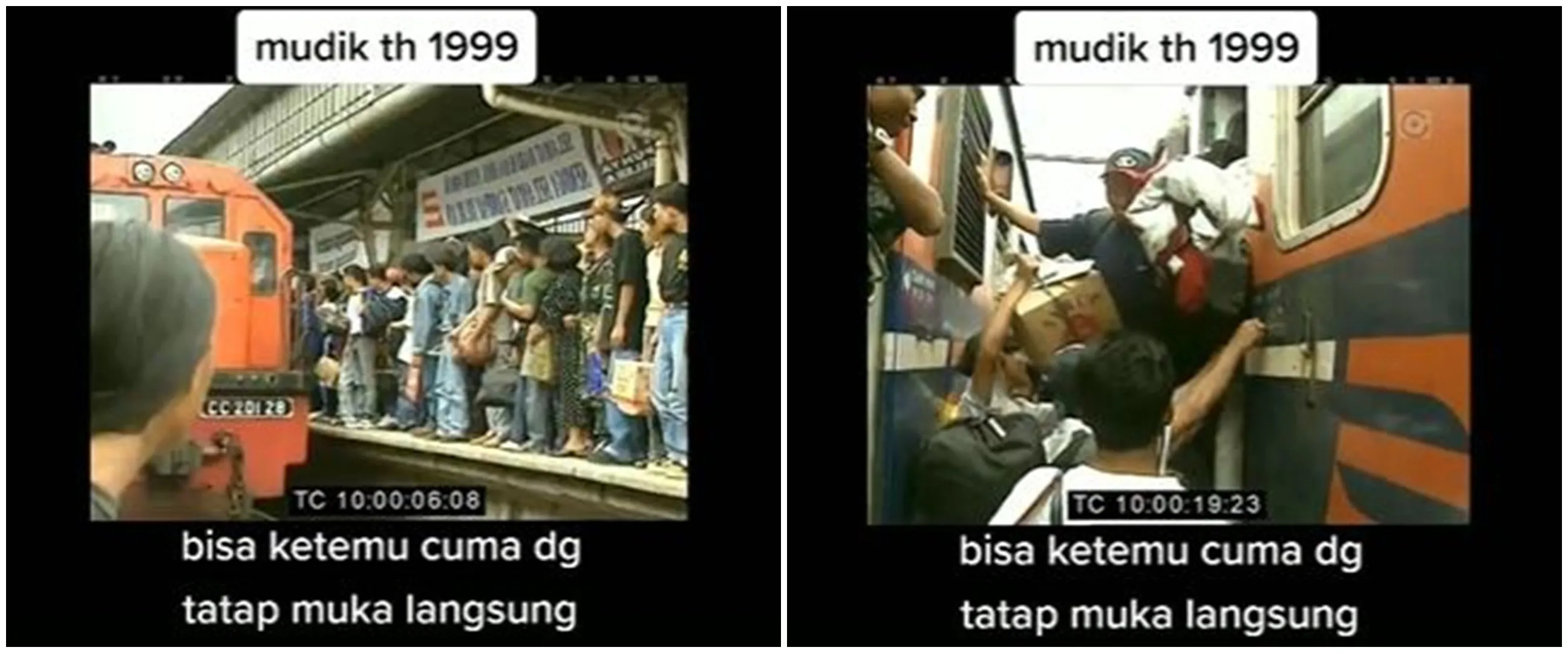 Viral suasana mudik 1999, berdesakan naik kendaraan umum
