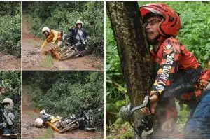 13 Potret detik-detik sebelum jatuh dari motor, deg deg ser
