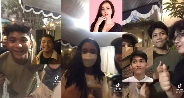 Viral aksi TikToker pamer teman tongkrongan mirip artis © TikTok/@popodut