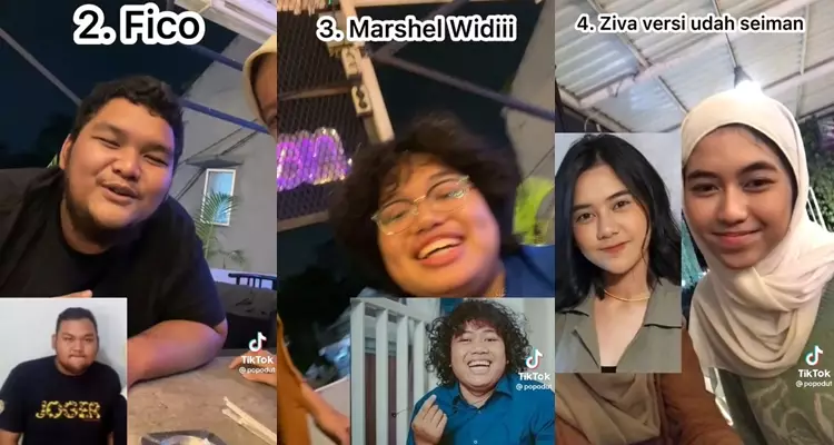 Viral aksi TikToker pamer teman tongkrongan mirip artis © TikTok/@popodut