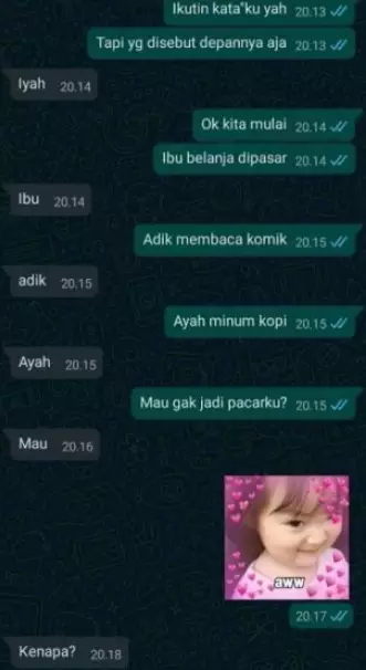 Chat lucu usaha cowok nembak gebetan © berbagai sumber