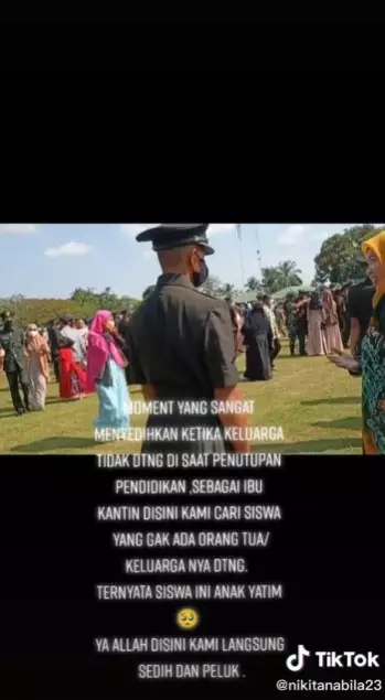 ibu kantin temani prajurit TNI yatim © TikTok