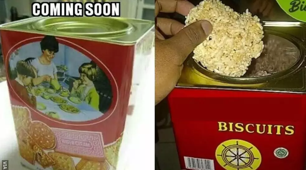 Potret nyeleneh isian kaleng kue lebaran © berbagai sumber Potret nyeleneh isian kaleng kue lebaran © berbagai sumber