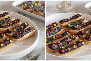 Resep eclair cokelat, enak, manis, dan mudah untuk pemula