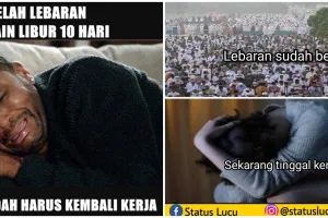 13 Meme Lebaran telah usai ini bikin senyum getir
