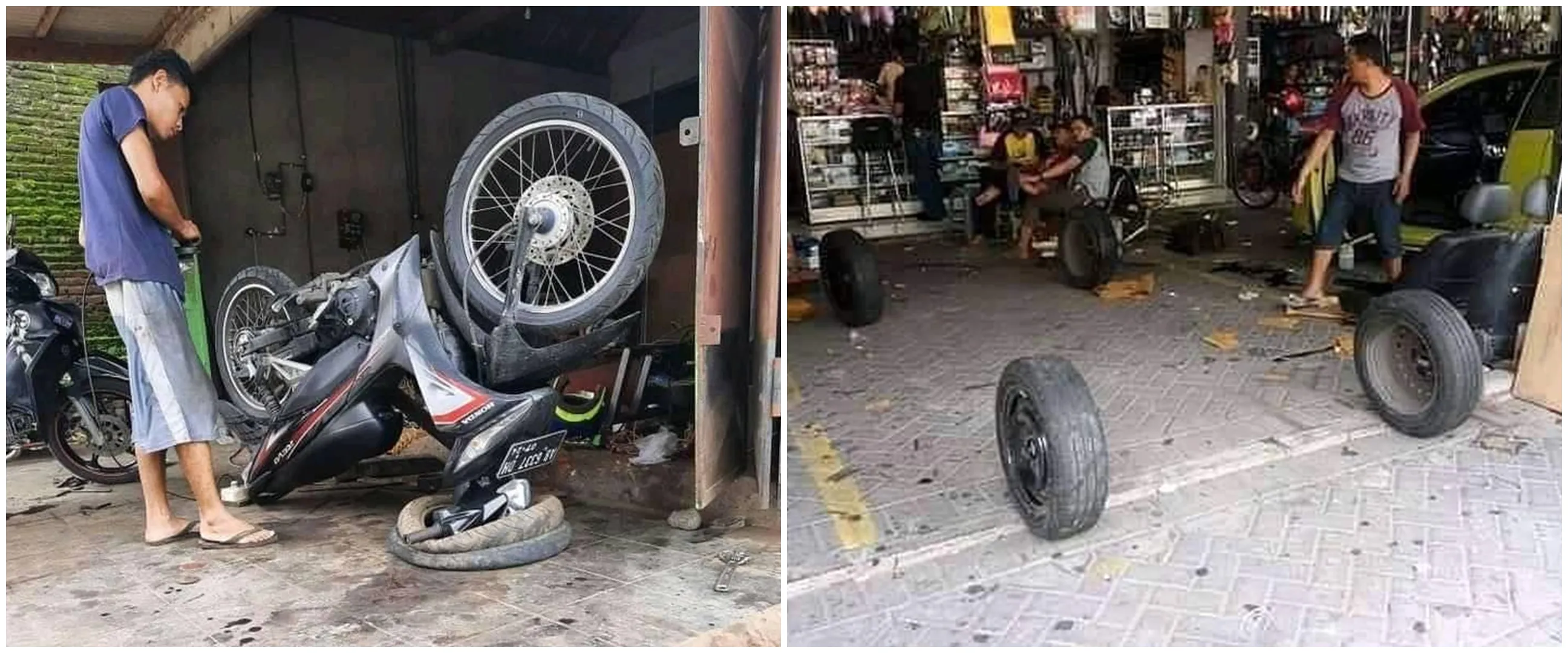15 Momen lucu saat di bengkel ini aksinya bikin geleng kepala