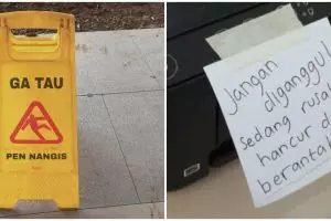 13 Tulisan lucu di papan peringatan, malah jadi curhat