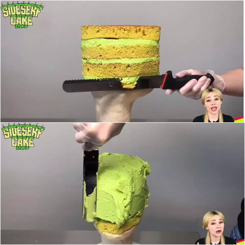 wanita bikin kue mirip diri sendiri © YouTube