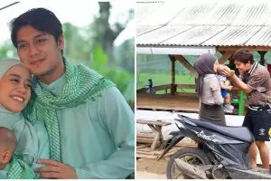 11 Momen Lesty Kejora pulang ke Cianjur, ajak anak bonceng motor