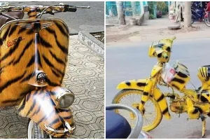 11 Modifikasi motor motif macan ini bikin garuk kepala