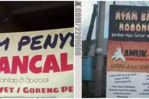 11 Potret spanduk lucu penjual ayam bakar, bikin senyum tipis