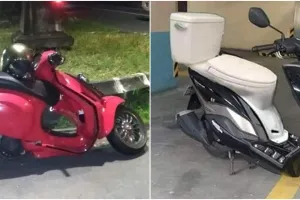 17 Potret motor di parkiran ini bentuknya bikin nggak habis pikir