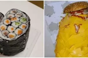 13 Potret nyeleneh makanan dibikin versi jumbo, gimana makannya?