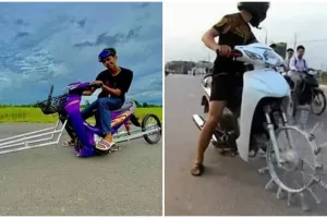 13 Potret nyeleneh modifikasi motor ini bikin geleng-geleng kepala