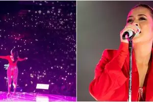 11 Momen Raisa di panggung showcase, nangis bawakan lagu untuk anak