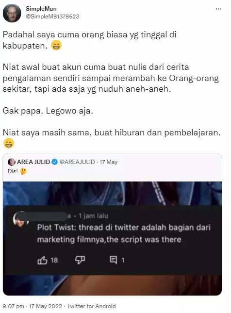 respon penulis KKN di Desa Penari yang diragukan keasliannya berbagai sumber