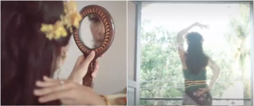 wanita tirukan sosok badarawuhi © TikTok