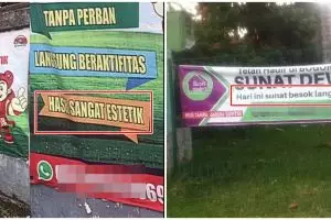 13 Tulisan lucu promosi di spanduk yang kata-katanya bikin salah fokus