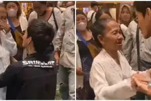 Momen pertemuan Bio One dengan istri mendiang Gepeng, bikin haru