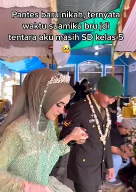 Kisah cinta tak pandang usia, suami sudah TNI saat istri masih SD TikTok