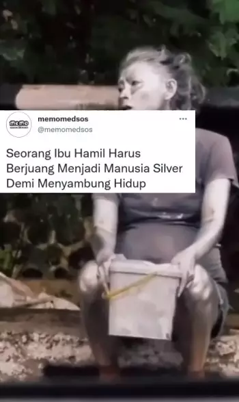 ibu hamil ini rela jadi manusia silver © Instagram ibu hamil ini rela jadi manusia silver © Instagram
