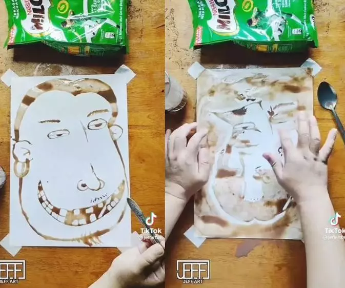 melukis jimin terbalik © TikTok