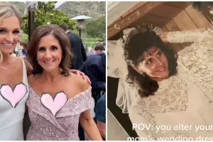 30 tahun disimpan, wanita ini sulap baju pengantin ibunya jadi dress