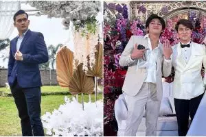 Gaya 11 aktor hadiri kondangan, Arya Saloka unik pakai jarik batik