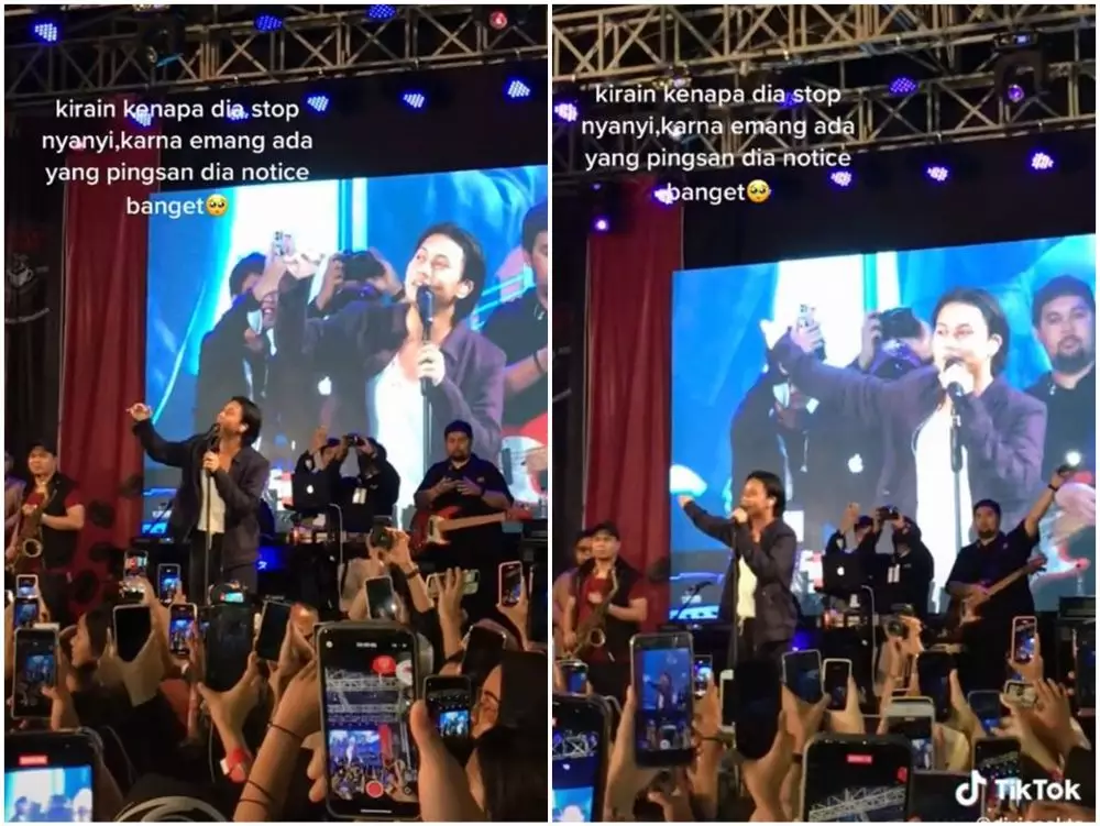 rizky febian berhenti nyanyi saat ada yang pingsan © TikTok