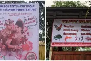 11 Potret nyeleneh ucapan pernikahan, bikin tepuk jidat