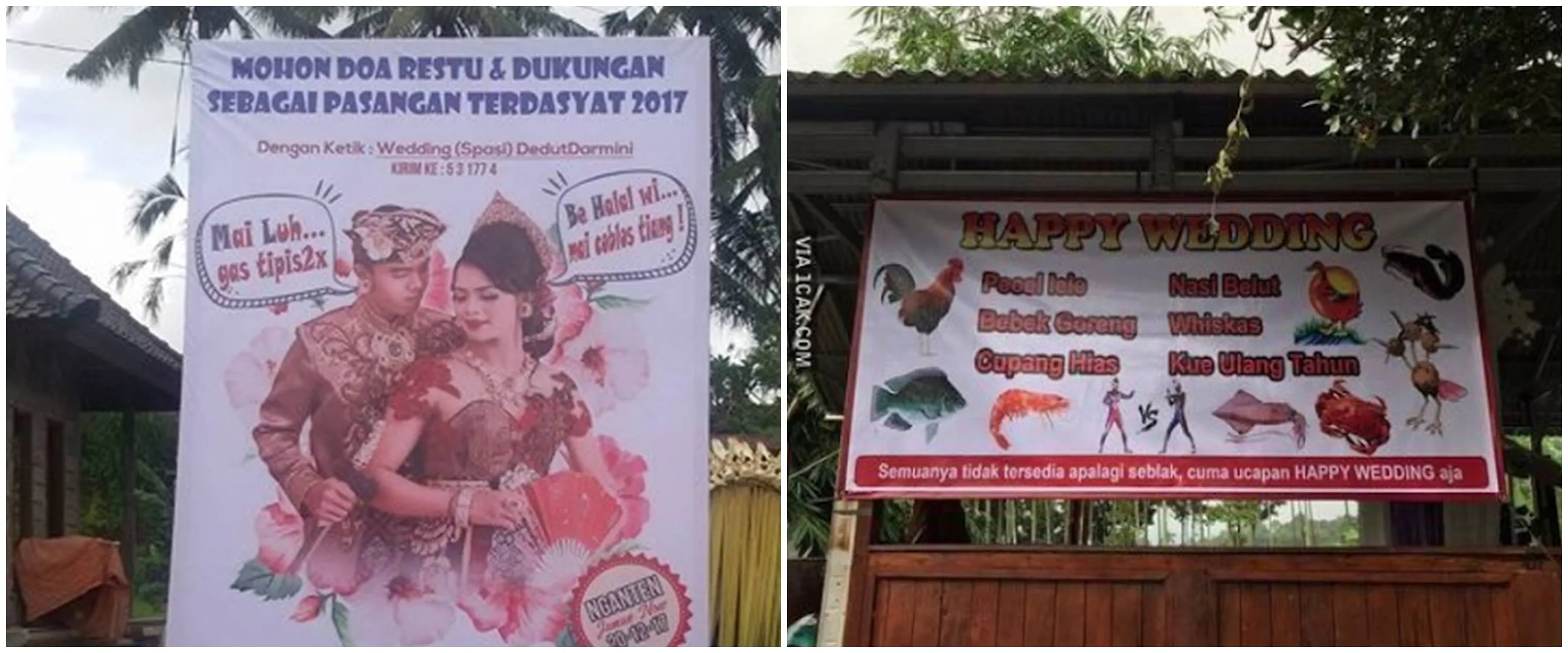 11 Potret nyeleneh ucapan pernikahan, bikin tepuk jidat