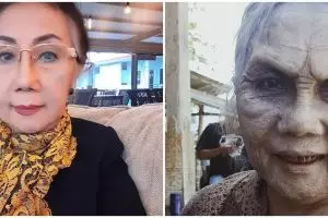 9 Transformasi makeup Dewi Sri jadi Mbah Dok di 'KKN di Desa Penari'