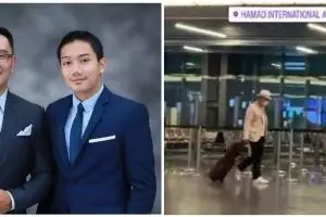 Potret pilu Ridwan Kamil tertunduk di bandara saat pulang ke Indonesia