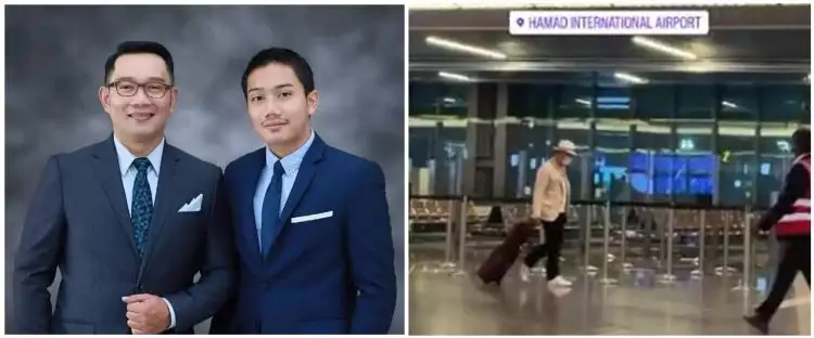 Potret pilu Ridwan Kamil tertunduk di bandara saat pulang ke Indonesia