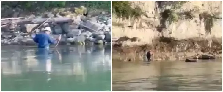 Momen haru Ridwan Kamil nyemplung Sungai Aare ikut cari putranya