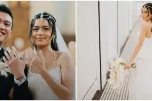 11 Potret detail gaun pernikahan Eva Celia, desainnya unik