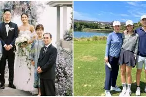 7 Momen Maudy Ayunda bareng mertua, main golf bareng