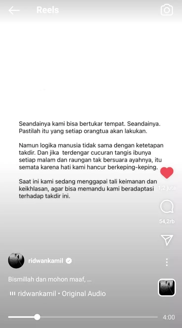 Unggah foto terakhir dengan Eril, Atalia: Dimana, Ril? Sini pulang berbagai sumber