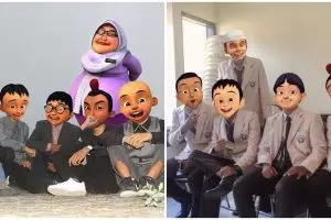 11 Editan foto karakter kartun Upin dan Ipin jadi dewasa, ngakak abis