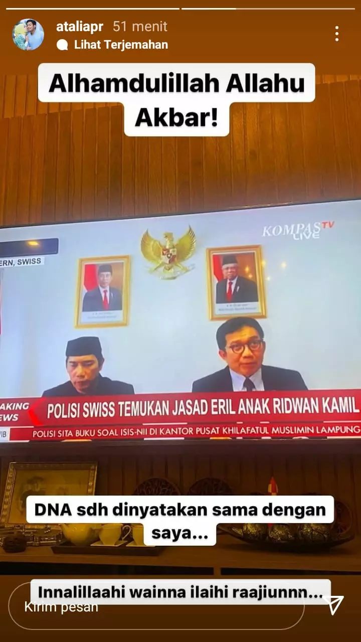 tes dna eril oleh atalia © instagram tes dna eril oleh atalia © instagram