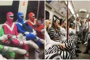 11 Momen lucu orang duduk di kendaraan umum ini gayanya nyeleneh