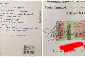 11 Penampakan nyeleneh surat perjanjian bermeterai, bikin senyum lebar