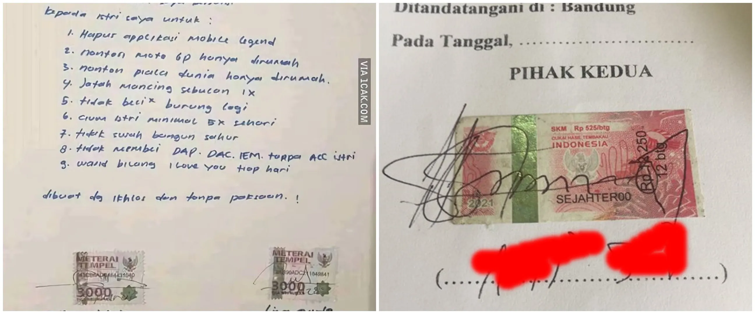 11 Penampakan nyeleneh surat perjanjian bermeterai, bikin senyum lebar
