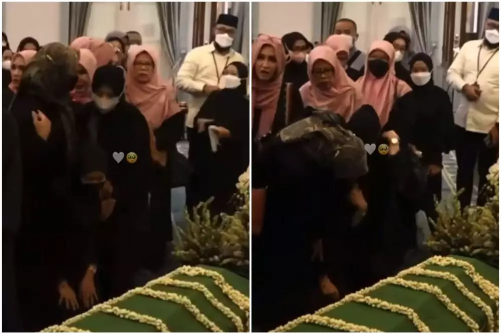 tangis nabila pecah di samping jenazah eril © TikTok