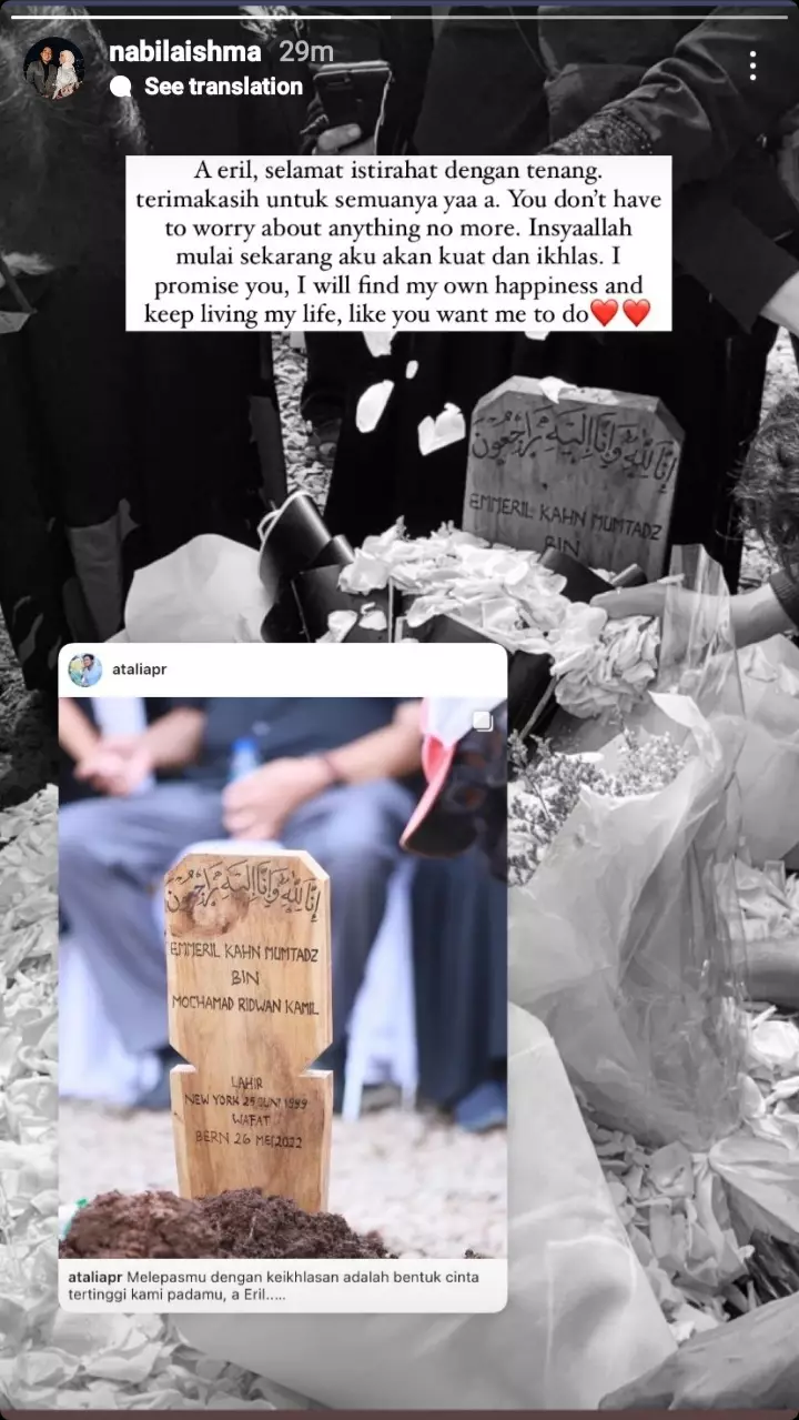 Nabila Isma tulis pesan terakhir untuk Eril: I will find own happiness © Instagram