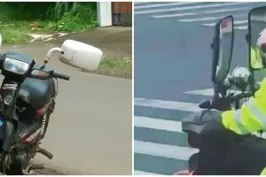 11 Potret lucu spion motor ukuran jumbo yang bikin bingung lihatnya