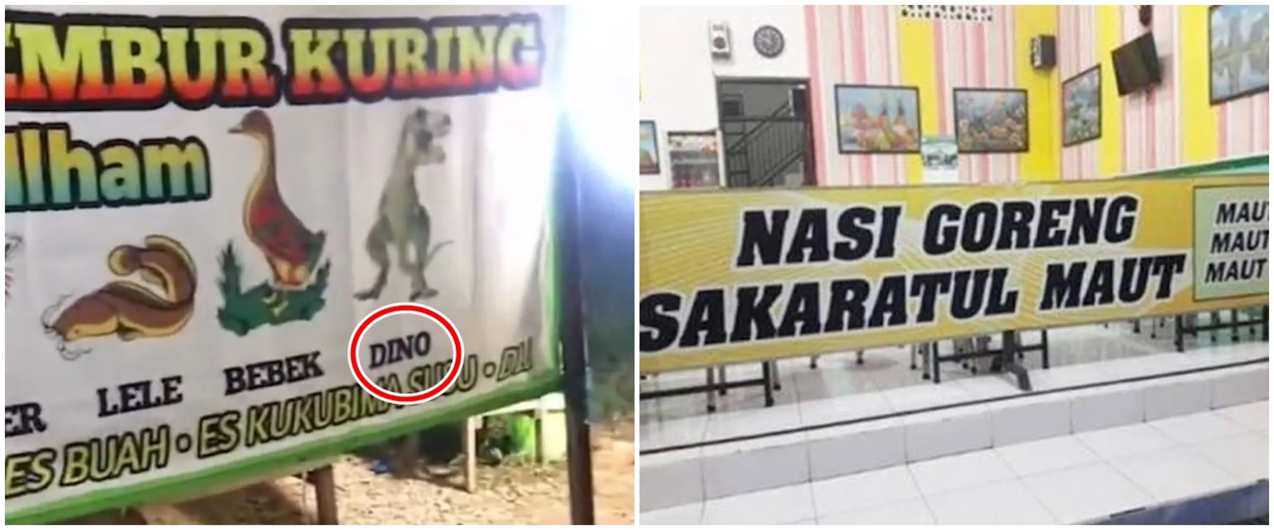 13 Tulisan lucu menu makanan ekstrem di spanduk jualan, nyeleneh