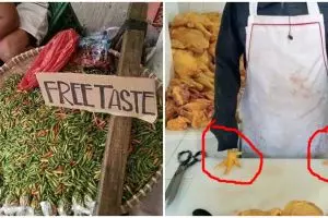 13 Potret kocak pedagang pasar saat jualan ini bikin senyum lebar