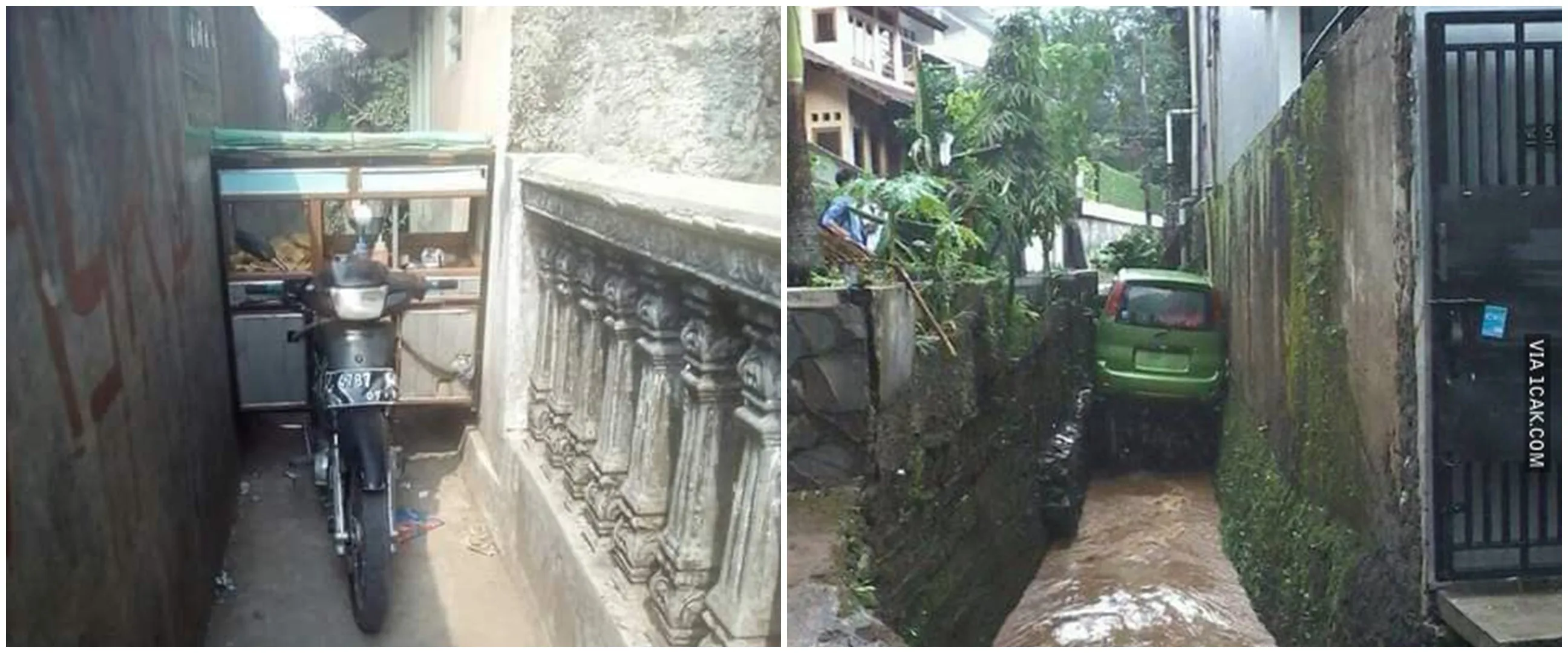 11 Potret apes kendaraan terjebak di tempat umum, bikin ikutan pusing